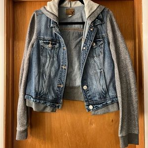 Jean jacket with hoodie